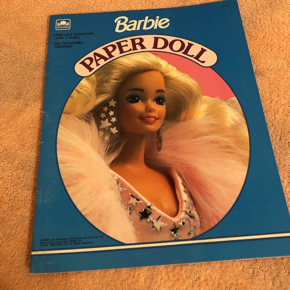 Vintage 1989 Golden Barbie Paper Doll #1537-3 Unused Uncut